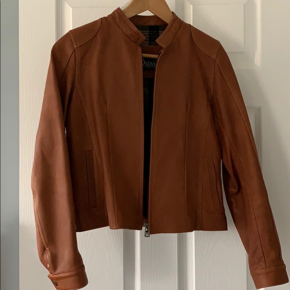 Camel color leather jacket